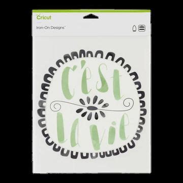 Cricut Iron On Designs Cest Le Vie 8.5X12; 1 large, ready-to-apply design; Create T-shirts, tote bags, hoodies, throw pillows, and more; Use as is or personalize with designs cut by your Cricut® machine; Get amazing, proven results with Cricut EasyPress™ or use household iron
